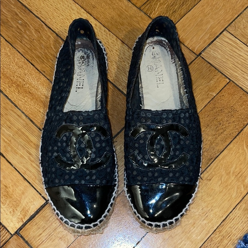 Chanel Black Lace Espadrilles